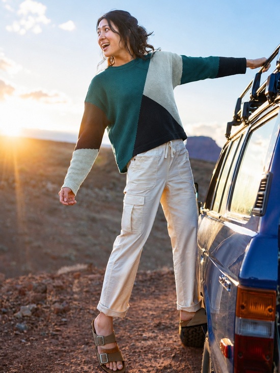 Smartwool Sweaters - Smartwool Intarsia Everglade Heather Merino Wool Colorblock Rib Sweater M